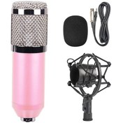 Resim BM-800 3.5mm Stüdyo Kayıt Condenser Mikrofon Seti Pembe 