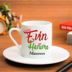 Resim Anneye Hediye Evin Hanımı Türk Kahvesi Fincanı 