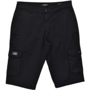 Resim Erkek Kargo Cepli Kanvas Kapri Şort Bgl-st04736 Siyah 