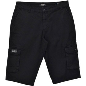 Resim Erkek Kargo Cepli Kanvas Kapri Şort Bgl-st04736 Siyah 