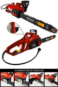 Resim Millian Profesyonel 4200 W Elektrikli Hızar Ağaç Odun Kesme Budama Bıçkı Testeresi Zincirli 40 Cm Pala Red 