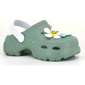 Resim Yüksek Taban Ortopedik Çıkabilen İç Hemşire Doktor Sahil Aşçı Love-papatya Figür Cross Terlik Su Yeşili - Beyaz 