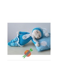 Resim Amigurumi Oyuncak Uyku Arkadaşı Mavi Bebek 45Cm 