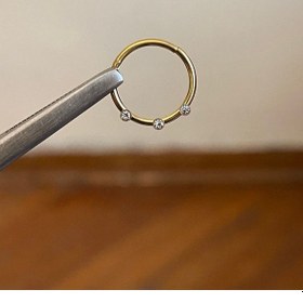 Resim 316 L Cerrahi Çelik Atom Taşlı Kıkırdak Piercingi Rook Orbital Helix Septum Piercing Gümüş - Mavi 