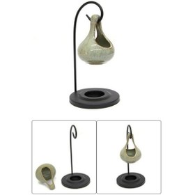 Resim Metal Askılı Buhurdanlık Yeşil Standlı 