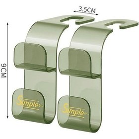Resim Novahub 2 Adet Araba Çift Kanca Çok Fonksiyonlu Araba Arka Koltuk Arka Koltuk Kancası Depolama Kanca Green 