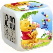 Resim Three Beans Winnie Pooh Çalar Saat LED Parlayan Dijital 7 Renk Değiştirme Masa Saati (Yurt Dışından) 