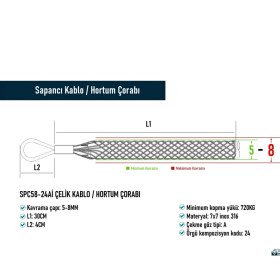 Resim SPC58-24Aİ Çelik Kablo / Hortum Çorabı 