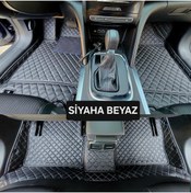 Resim FEYZA OTO PEUGEOT PEJO 407 SERİSİ Uyumlu 8d DİAMOND SİYAHA BEYAZ Araca Özel Havuzlu Deri Paspas 