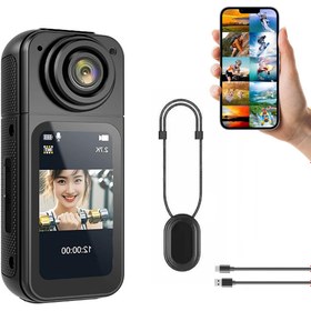 Resim ROBEVE Mini Taşınabilir Aksiyon Kamera - 2.7K Ultra HD, 180° Döner Lens, 1.47″ HD Ekran, Mıknatıslı 