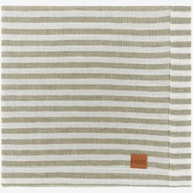 Resim Çizgili Keten Karışımlı 2'li Peçete Haki - Haki 