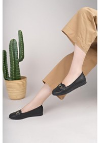 Resim Nesilshoes Nesil Shoes Mhd 64 Siyah Taşlı Günlük Kadın Babet 