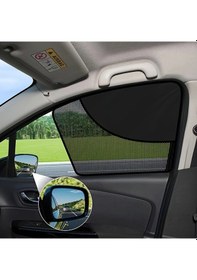 Resim Chuangyinshop Siyah Araç Perdesi, Manyetik Güneşlik Ve Şeffaf Örtü İle Sürücü Mahremiyeti 