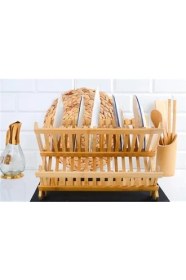 Resim Kitchen Serisi Bambu Katlanabilir Tabaklık - Bulaşıklık 47X32 cm 