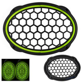 Resim EGB Midrange Kapağı Neon Ledli Oval Yeşil 2 Adet 