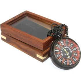 Resim MiraLive Ahşap Kutulu Köstekli Saat Model 2 