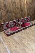 Resim Sultan Sedir Munzur - Kilim Şark Köşesi, Yer Minderi Takımı – 28 Dansit Sert Süngerli – 4 Parça – Bordo 