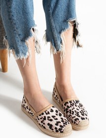 Resim HVZ Exclusive Leopar Kadın Hasır Taban Espadril Rahat ve Ergonomik Ayakkabı 