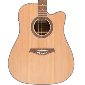 Resim Madison MAG-41MCE-N Elektro Akustik Gitar (Başlangıç/Orta - Cutaway) | 41 İnç Dreadnought Kasa, Dahili Ekolayzer ve Preamp, Naturel Parlak Bitiş | Ölçüler: 648 mm Skala Uzunluğu 