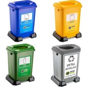 Resim Sıfır Atık Kovası 50 Litre 4 Lü Set 