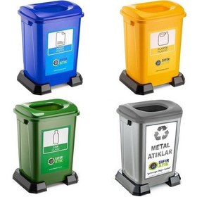 Resim Sıfır Atık Kovası 50 Litre 4 Lü Set 