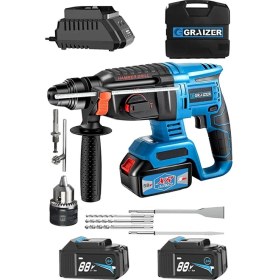 Resim Graizer Alman 88 V 5 Ah Bakir Sargılı Çift Metal Şanzuman Akülü Kiricı Delici Hilti Matkap + Yedek Mandren 