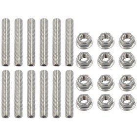 Resim Monyee Stainless Steel Çivi Seti - Lsx Ls2 Ls3 Ls6 Ls7 4.8-6.2l Motorlar İçin Yerine Geçici M8 X 45mm 12 Adet Çivi Ve Somun Gümüş 