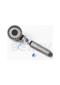 Resim Berev 3 Fonksiyonlu Start Stop Tuşlu Filtreli Basınçlı Masaj Etkili Duş Başlığı Krom Pvc Hortum Ve Mafsal Set Siyah - Krom 
