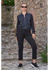 Resim Cossy By Aqua 26007 Kadın Uzun Kollu Dik Yaka Önden Fermuarlı Spor Takım-antrasit Antrasit 