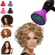 Resim Yüksek Sıcaklığa Dayanıklı Silikon Saç Kurutma Makinesi Bonneti - Katlanabilir, Ayarlanabilir Difüzör Kapak Kıvırcık & Normal Saç Tipleri İçin - Koku İçermeyen Şekillendirme Aracı 