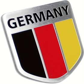Resim Universal Alüminyum Metal Alman Bayrağı Krom Kaplama Emblemi Etiket Sticker Decal için Universal Uygun 