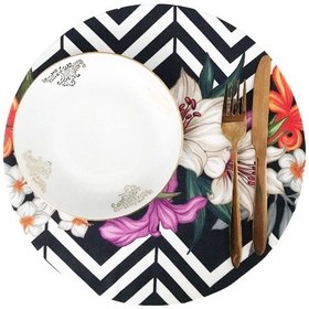 Resim Zambak Desen Amerikan Servis, Kumaş Supla Çok Renkli 