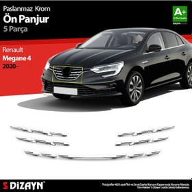 Resim Renault Megane 4 Krom Ön Panjur 5 Prç. 2020 2021 2022 2023 2024 2025 
