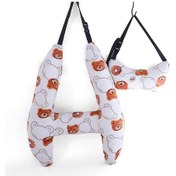 Resim Baş Desteği İle H Şeklinde Araba Uyku Yastığı Araba Koltuğu Desteği İç Beyaz Ayı 