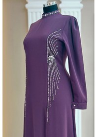 Resim Amine Hüma Duru Abiye Elbise Violet Violet 