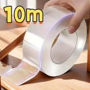 Resim 1 Rulo 20mm * 10m Kalınlaştırılmış Nano Çift Taraflı Bant Güçlü Yapışkan Şeffaf İz Bırakmayan Yüksek Viskozite Akrilik Çift Taraflı Bant Nano Bant Yapışkanlı Bant Tutma 