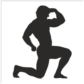 Resim Body Gym Folyo Sticker 50cm Uzunluk Siyah 