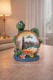 Resim Kaplumbağa Figürlü Turistik Biblo | Kemer Temalı Masa Üstü Dekor Obje | 13 cm 
