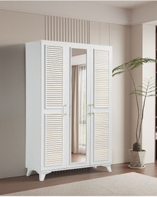 Resim Pema Home Ege %100 Mdf 3 Kapaklı Dolap Gardırop 