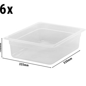 Resim Polipropilen GN Küvet 1/2 - Yarı Saydam - Yükseklik: 100 mm | CAMBRO - (6 adet) 