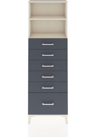 Resim Arges Dolap 2 Raflı 6 Çekmeceli 60x30x182 Aytaşı-antrasit Aytaşı 