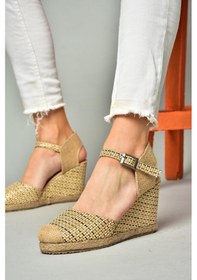 Resim Fox Shoes P241612004 Ten Kumaş Dolgu Topuklu Kadın Ayakkabı 