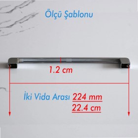 Resim Badem10 Gölcük Oval (224 mm - 22.4 cm) Metal Krom Mobilya Mutfak Çekmece Dolap Dolabı Kulpu Kulbu Kulpları 10 ADET 