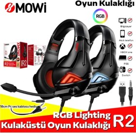 Resim Yaman Market Xmowi R2 Gaming Mikrofonlu Rgb Oyuncu Kulaklılığı Gurultu Engelleyici Kulaklik-( - KB002H-6J6KI 