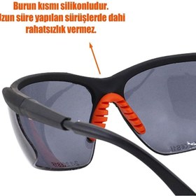 Resim Badem10 Bisiklet Güneş Gözlüğü Yüz Ayarlı Silikon Burunlu Bisikletçi Koruyucu Gözlük S600 Füme 