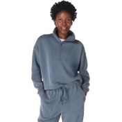 Resim Sweaty Betty Sand Wash Funnel Neck Half Zip Kadın Mavi Sweatshirt 