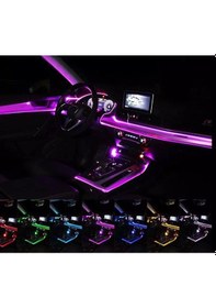 Resim Araç Içi App Kontrollü Rgb Atmosfer Ambiyans Led Neon 5 Parça 6Mt 