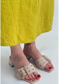 Resim Ciey Bej Cilt Topuklu Terlik Bej 