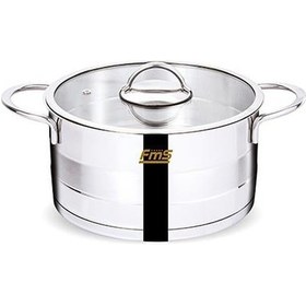 Resim FMS Silindir 22 cm Derin Çelik Tencere 