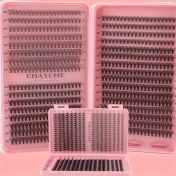 Resim 200/640 Adet DIY Takma Kirpik Seti, 0.05mm Rus DD Rulo, Kalın ve Yoğun, C & D Karışık Stil, Uzunluk 10-18mm, Yeniden Kullanılabilir, Kolay Uygulama, Başlangıç Seviyesi ve Günlük Kullanım İçin Uygun - Hipoalerjenik 